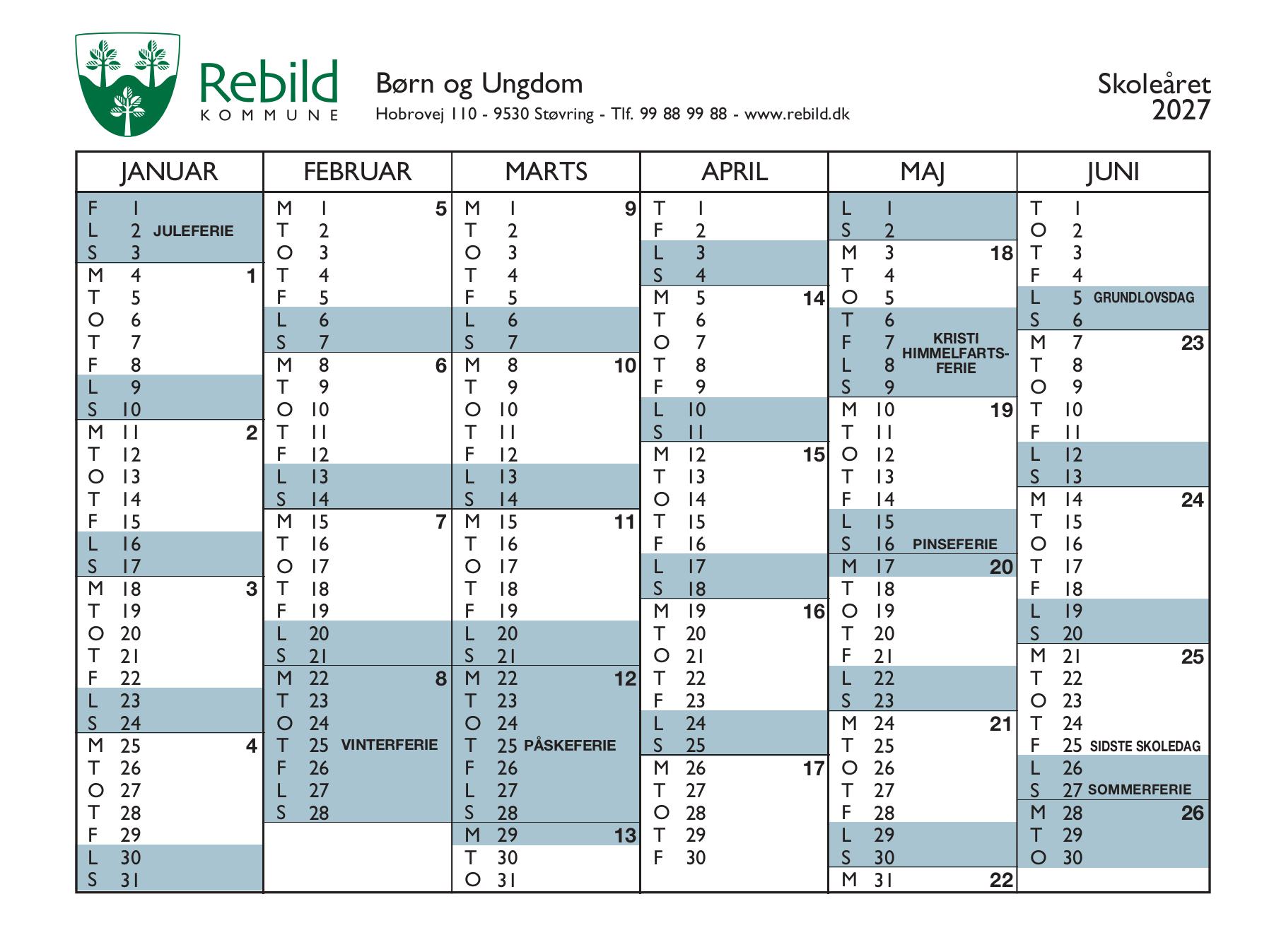 Kalender 2027